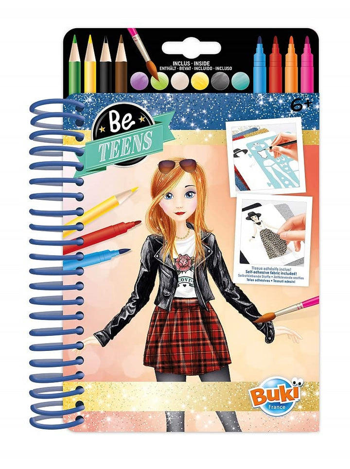 ビュキ フランス(Buki France) CM101 CM102 CM103 ファッションノートブック プリンセス 粘着布シート＆ステンシル付き ぬりえ・着せ替え・デザイン帳