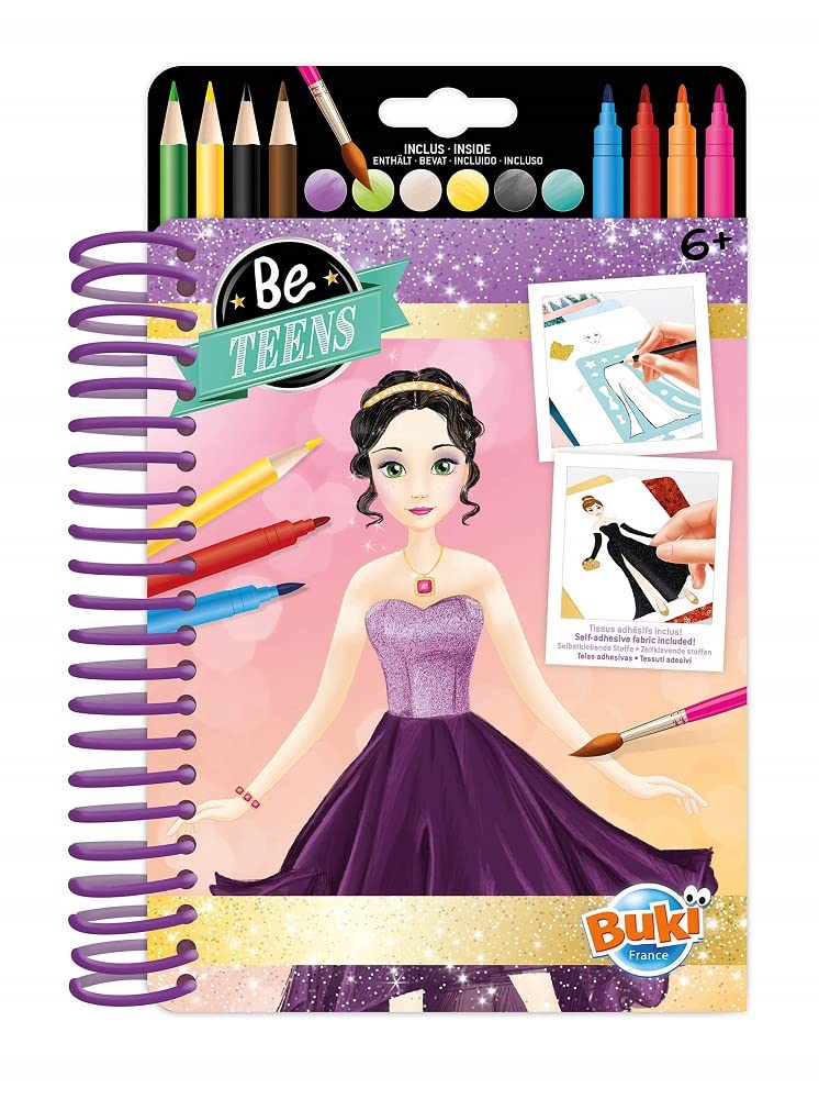 ビュキ フランス(Buki France) CM101 CM102 CM103 ファッションノートブック プリンセス 粘着布シート＆ステンシル付き ぬりえ・着せ替え・デザイン帳