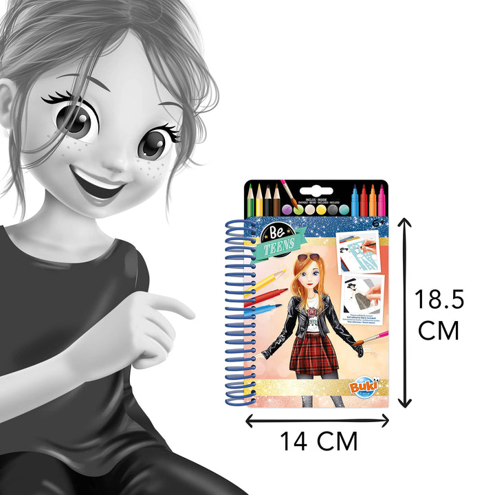 ビュキ フランス(Buki France) CM101 CM102 CM103 ファッションノートブック プリンセス 粘着布シート＆ステンシル付き ぬりえ・着せ替え・デザイン帳
