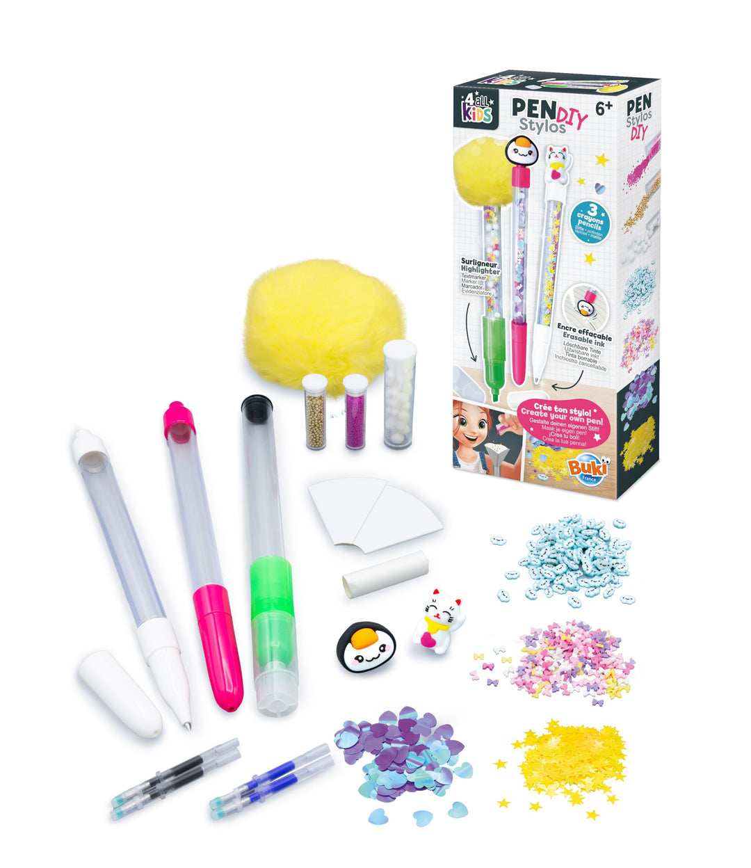 ビュキ フランス(Buki France) FK008 ペンメーカー Kawaii カスタマイズ ステーション 文房具 DIY 工作キット ステッカー マスキングテープ 消しゴムづくり